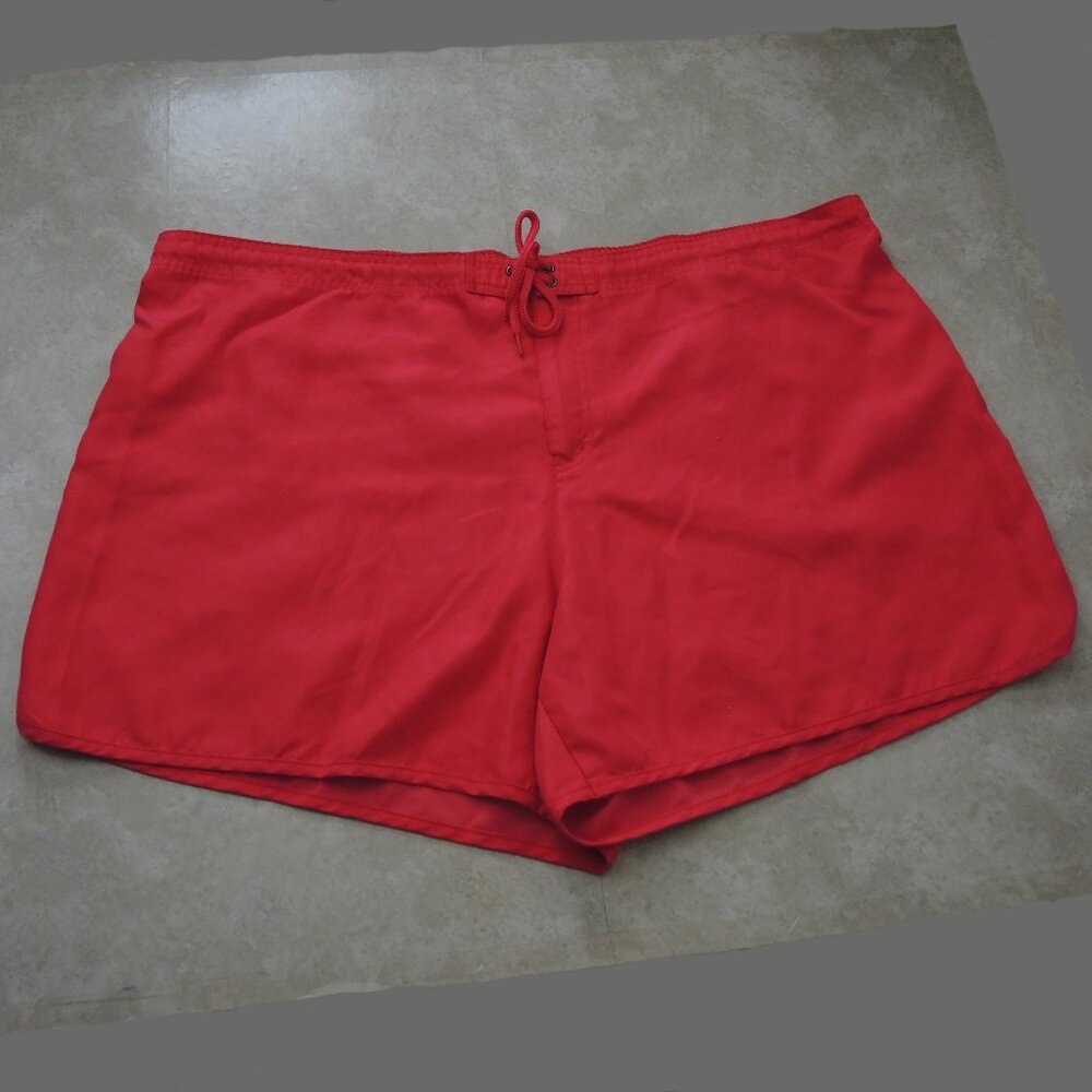 Catalina Plus Size Board Swim Shorts Hot Pink Drawstring & Elastic Sz 3X Unlined